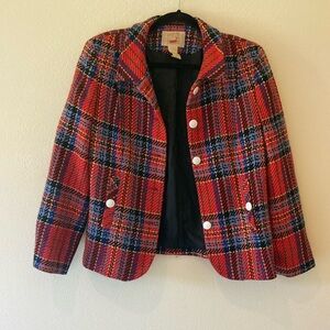 MONDI vintage plaid, rainbow jacket